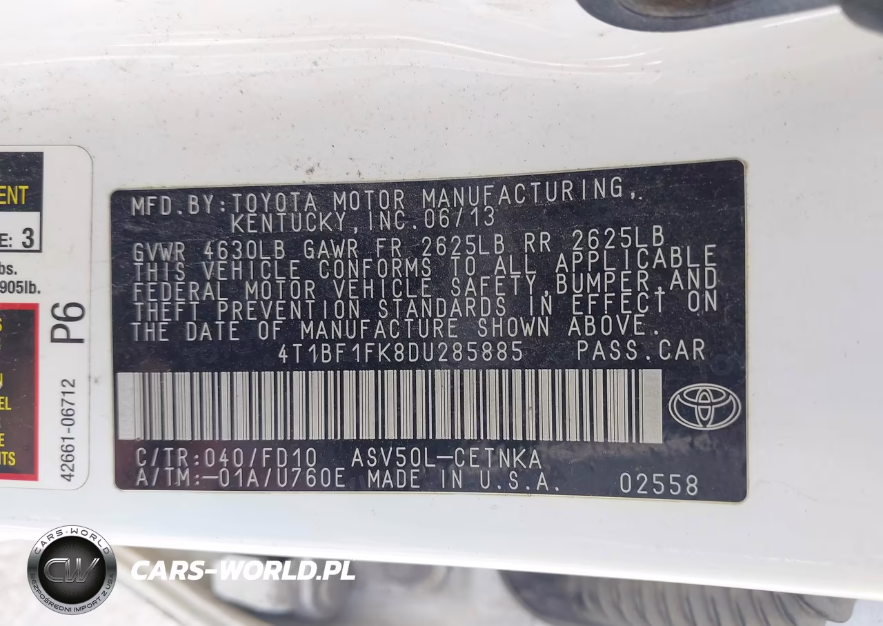2013 Toyota Camry Le VIN:4T1BF1FK8DU285885 - 9