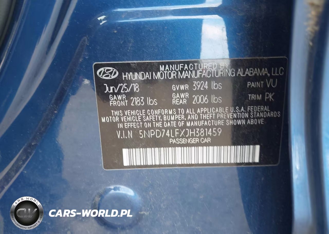 2018 Hyundai Elantra Se VIN:5NPD74LFXJH381459 - 9