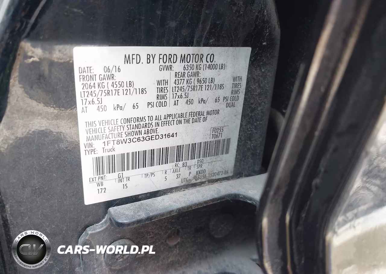 2016 Ford F-350 VIN:1FT8W3C63GED31641 - 9