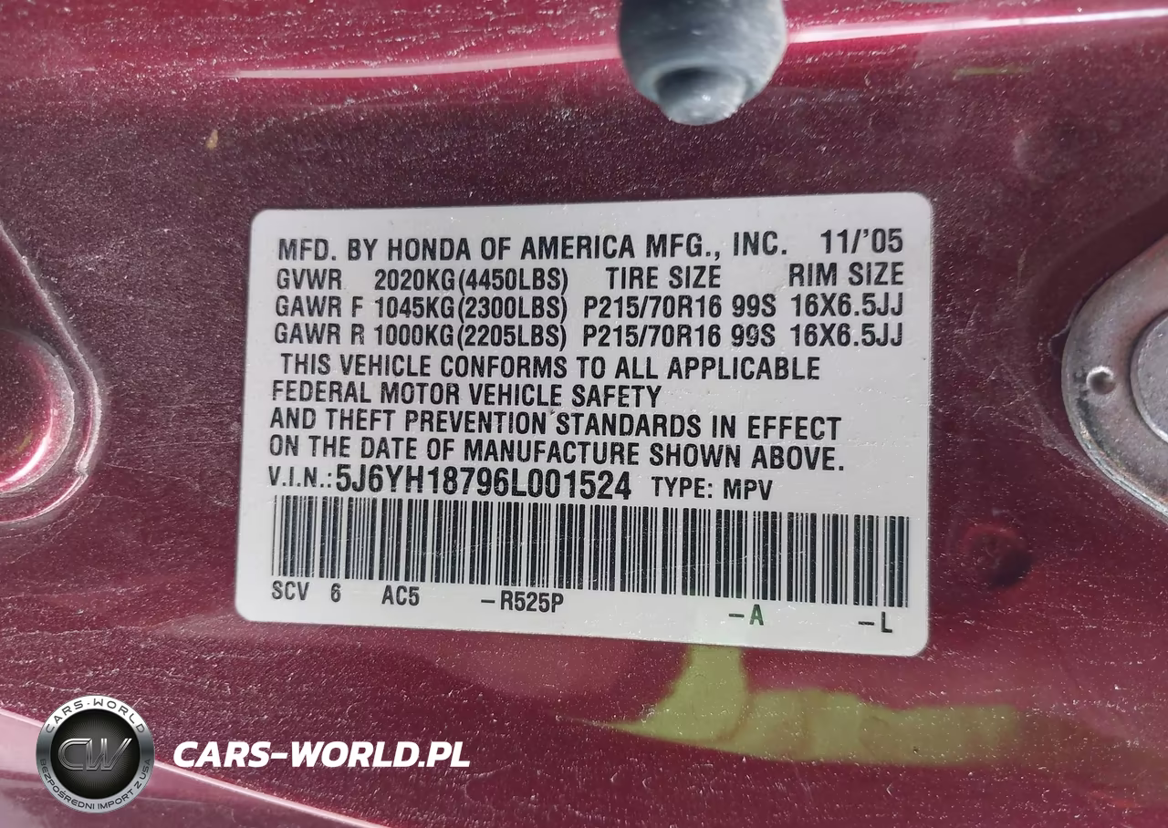 2006 Honda Element Ex-P VIN:5J6YH18796L001524 - 9