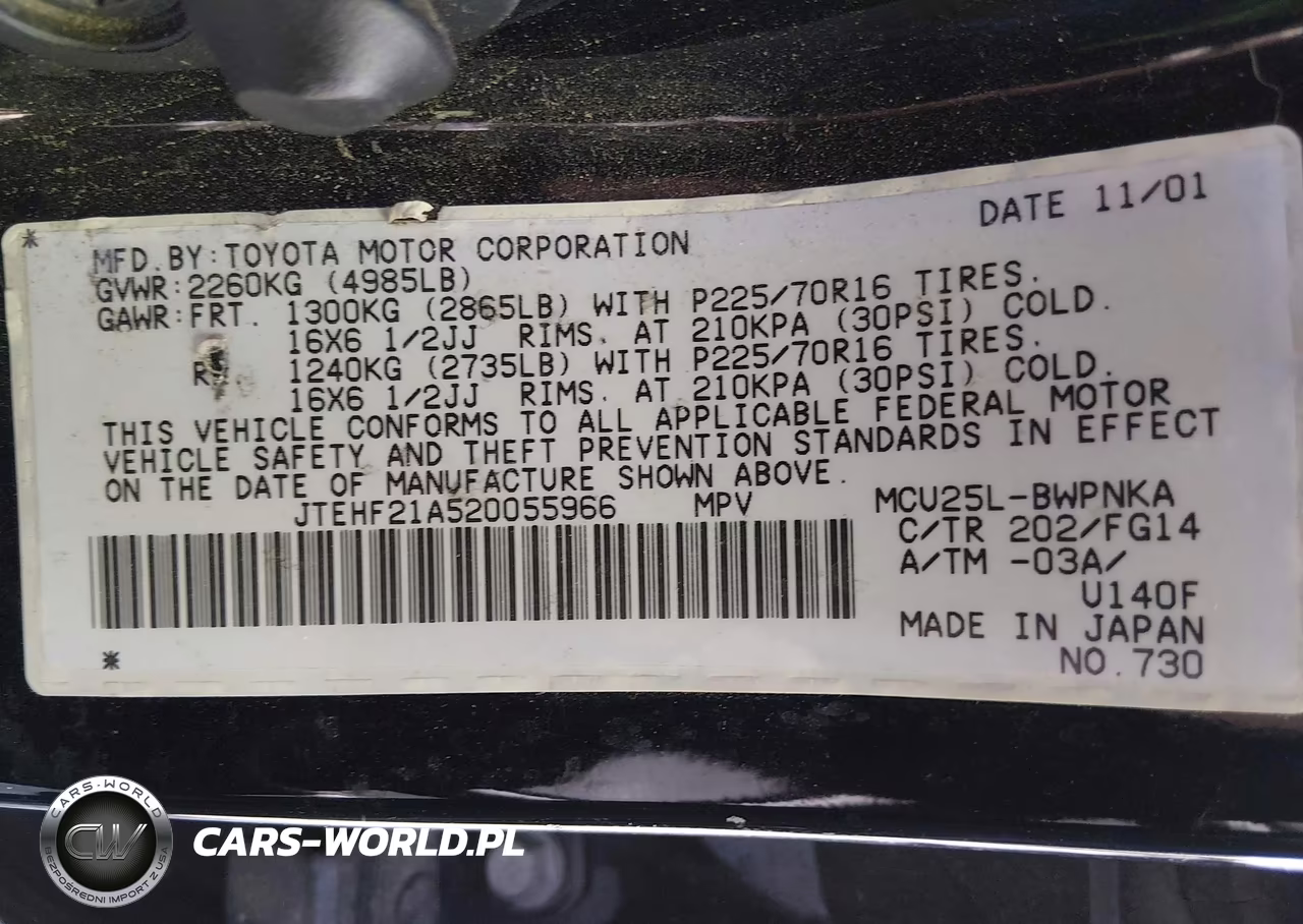 2002 Toyota Highlander V6 VIN:JTEHF21A520055966 - 9