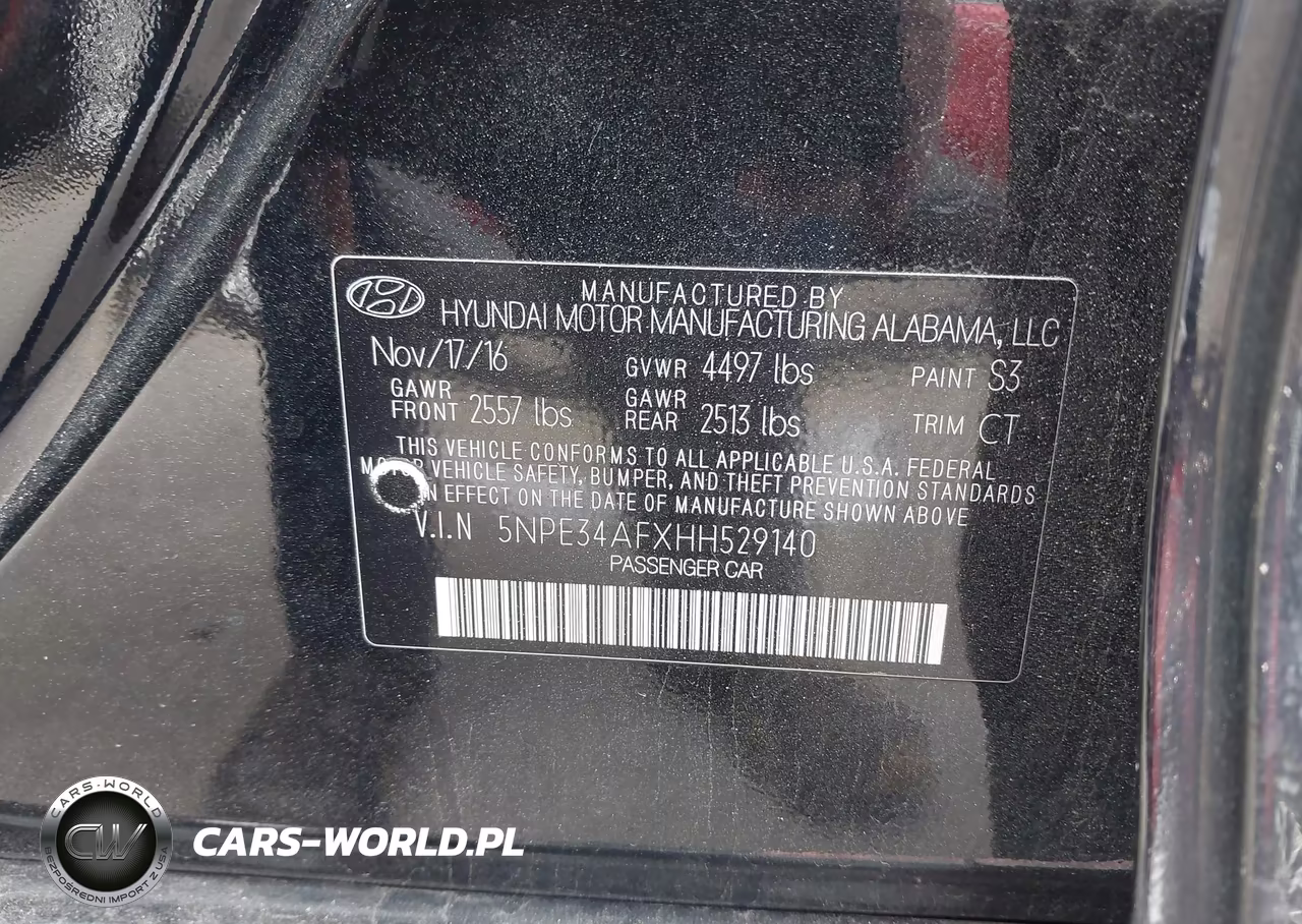 2017 Hyundai Sonata Sport VIN:5NPE34AFXHH529140 - 9