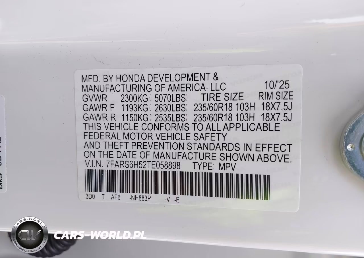 2026 Honda Cr-V Hybrid Awd Sport VIN:7FARS6H52TE058898 - 9