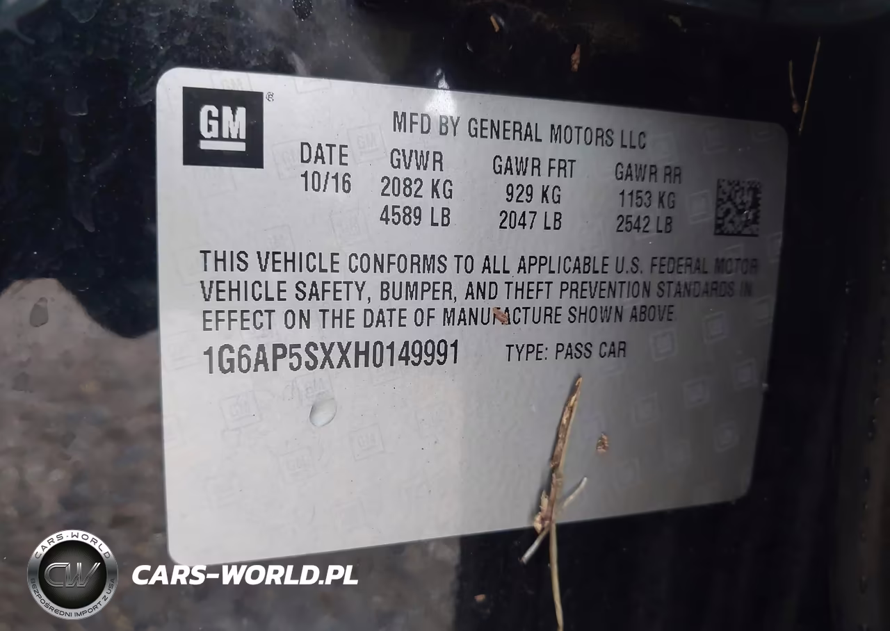 2017 Cadillac Cts Standard VIN:1G6AP5SXXH0149991 - 9