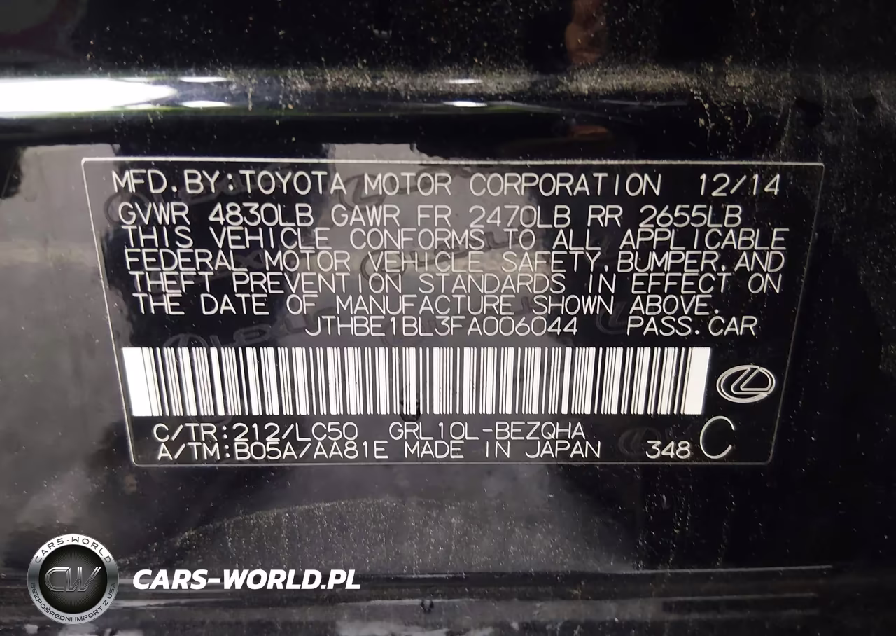 2015 Lexus Gs 350 VIN:JTHBE1BL3FA006044 - 9