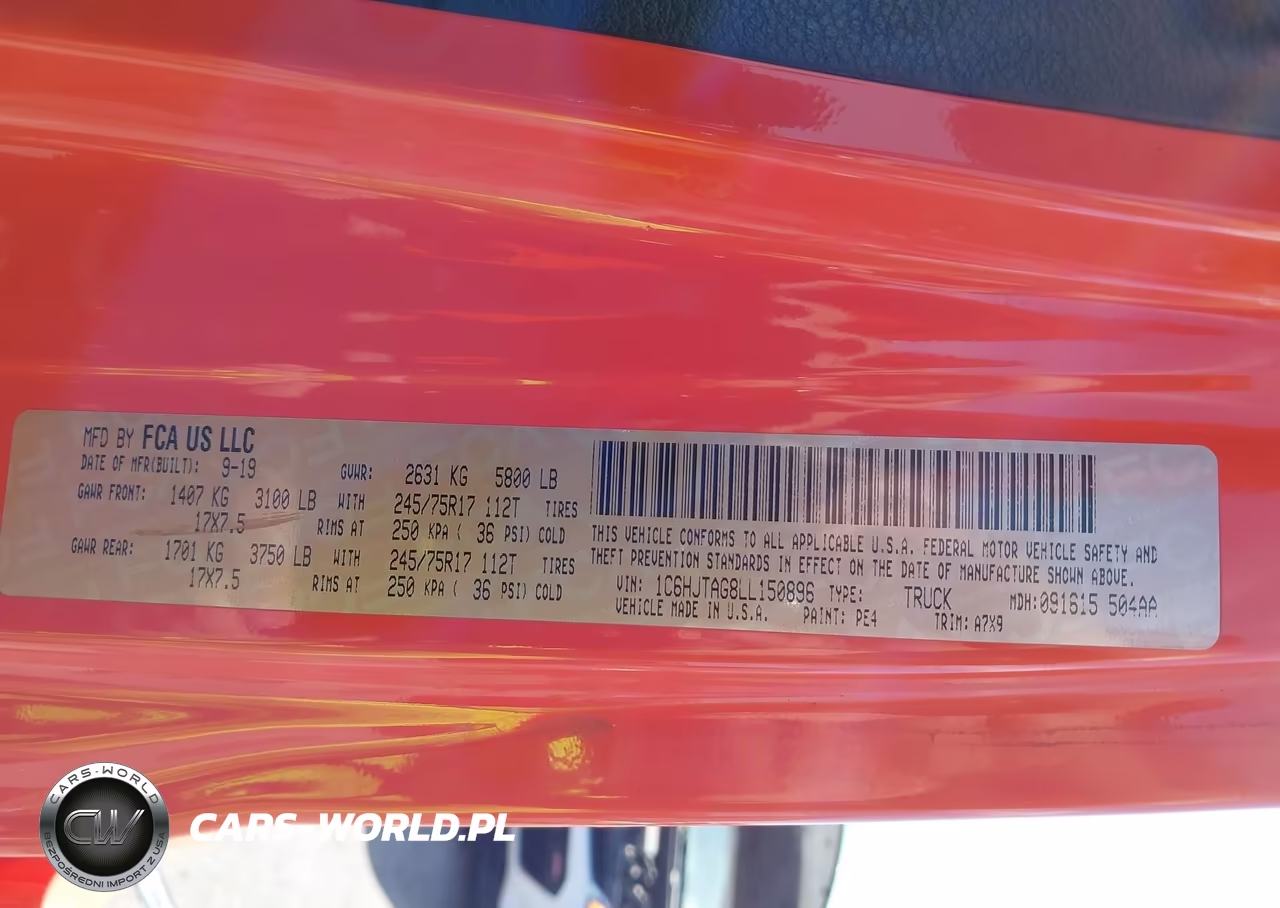 2020 Jeep Gladiator Sport S 4X4 VIN:1C6HJTAG8LL150896 - 9