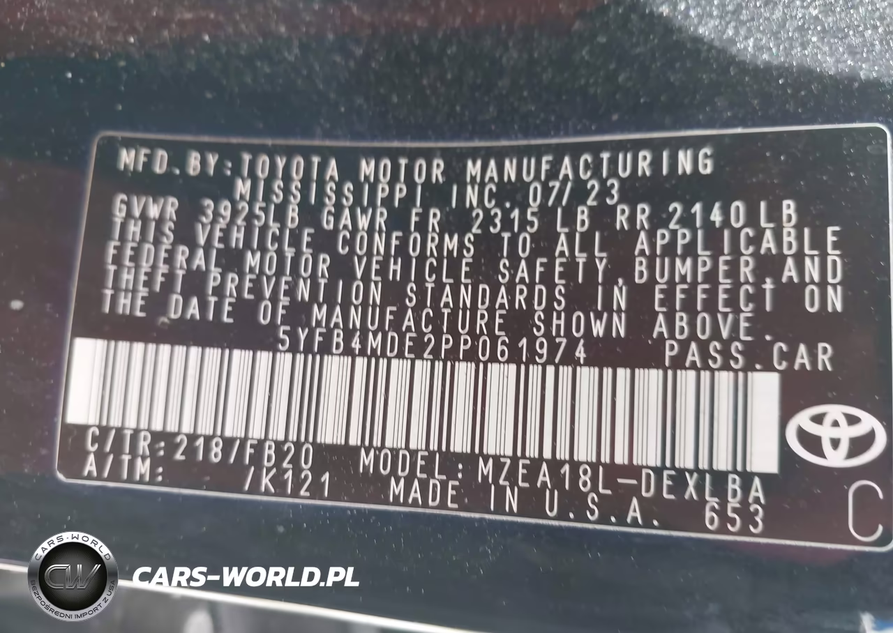 2023 Toyota Corolla Le VIN:5YFB4MDE2PP061974 - 9