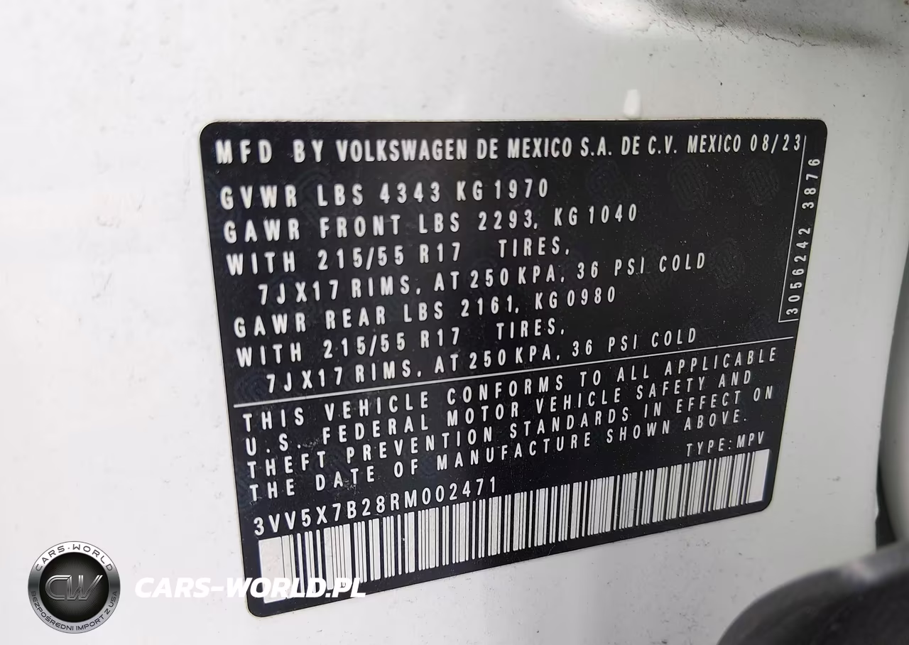 2024 Volkswagen Taos 1.5T S VIN:3VV5X7B28RM002471 - 9