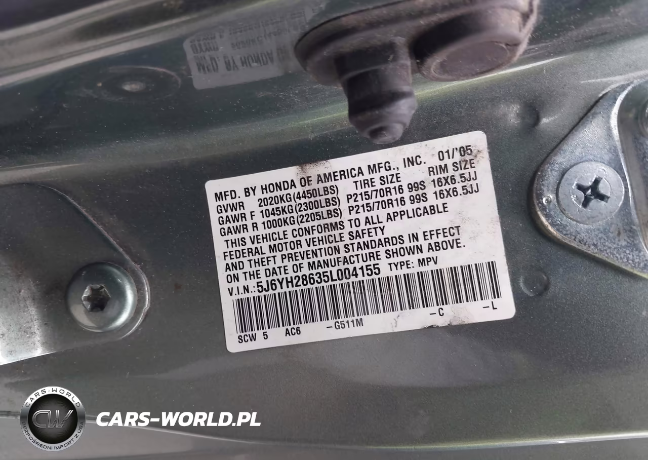 2005 Honda Element Ex VIN:5J6YH28635L004155 - 9