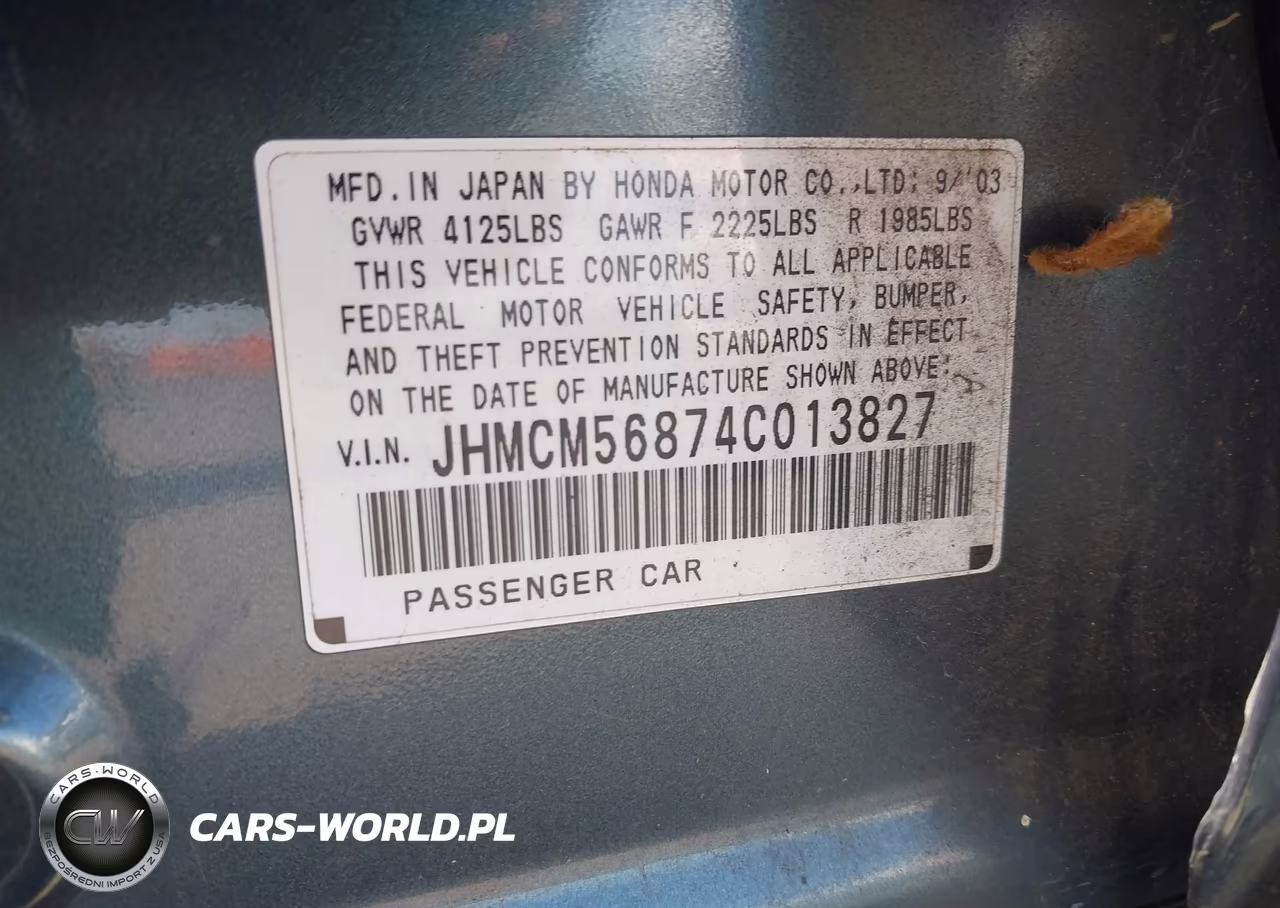 2004 Honda Accord 2.4 Ex VIN:JHMCM56874C013827 - 9