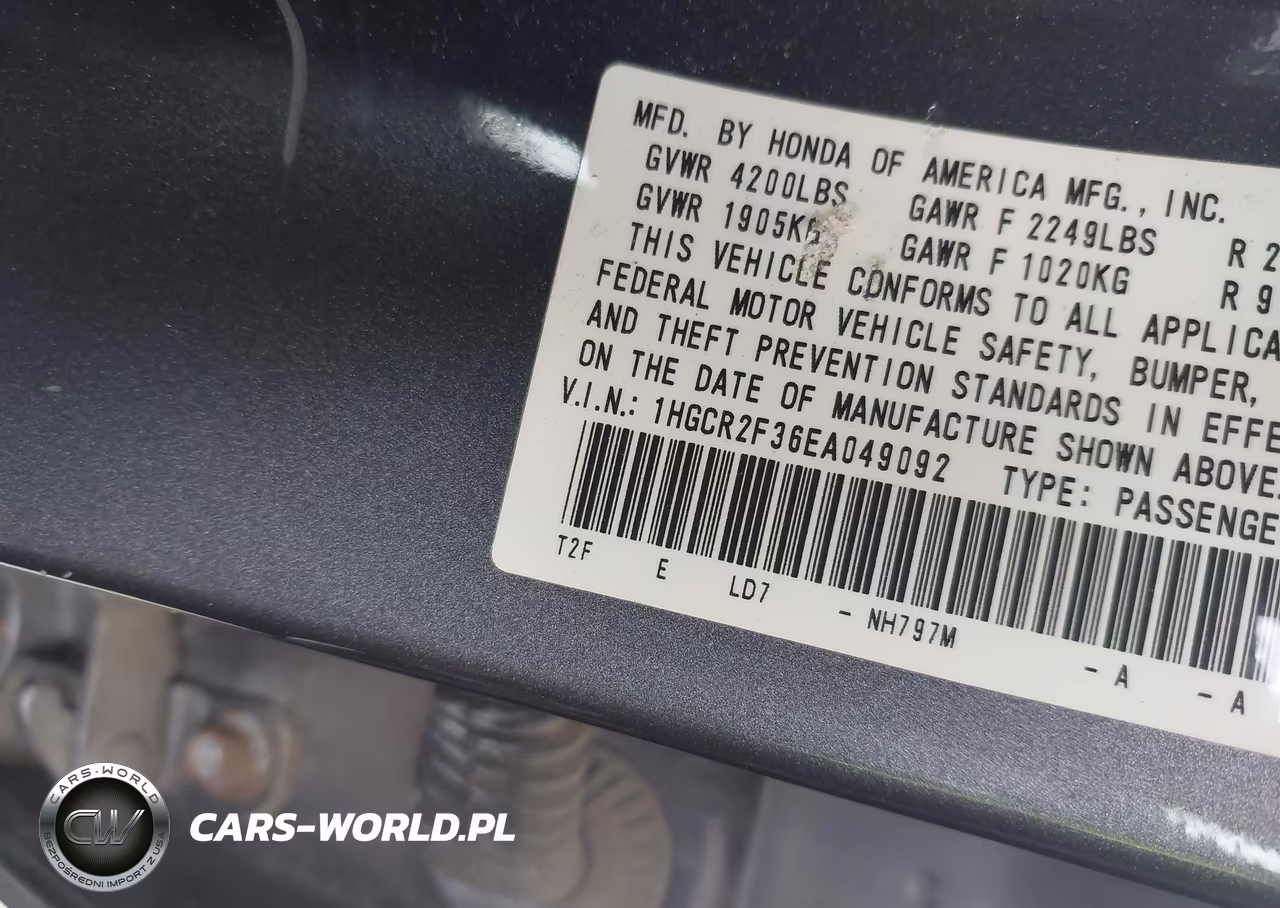 2014 Honda Accord Lx VIN:1HGCR2F36EA049092 - 9