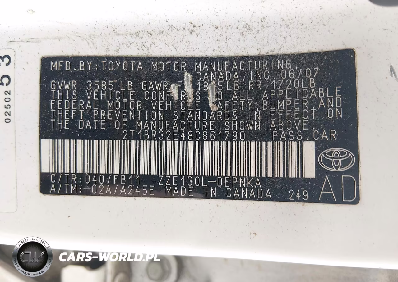 2008 Toyota Corolla Le VIN:2T1BR32E48C861790 - 9
