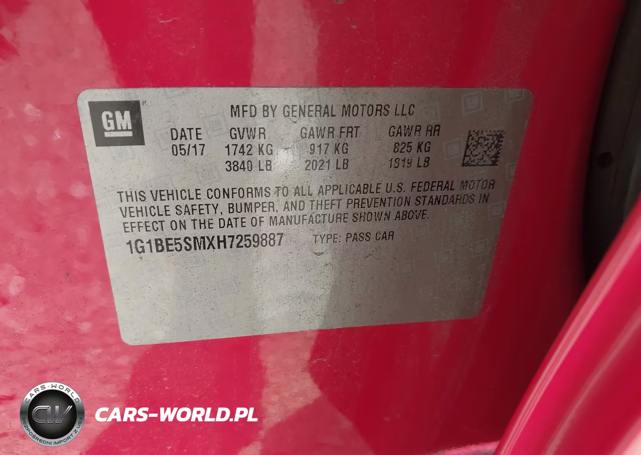 2017 Chevrolet Cruze Lt Auto VIN:1G1BE5SMXH7259887 - 9