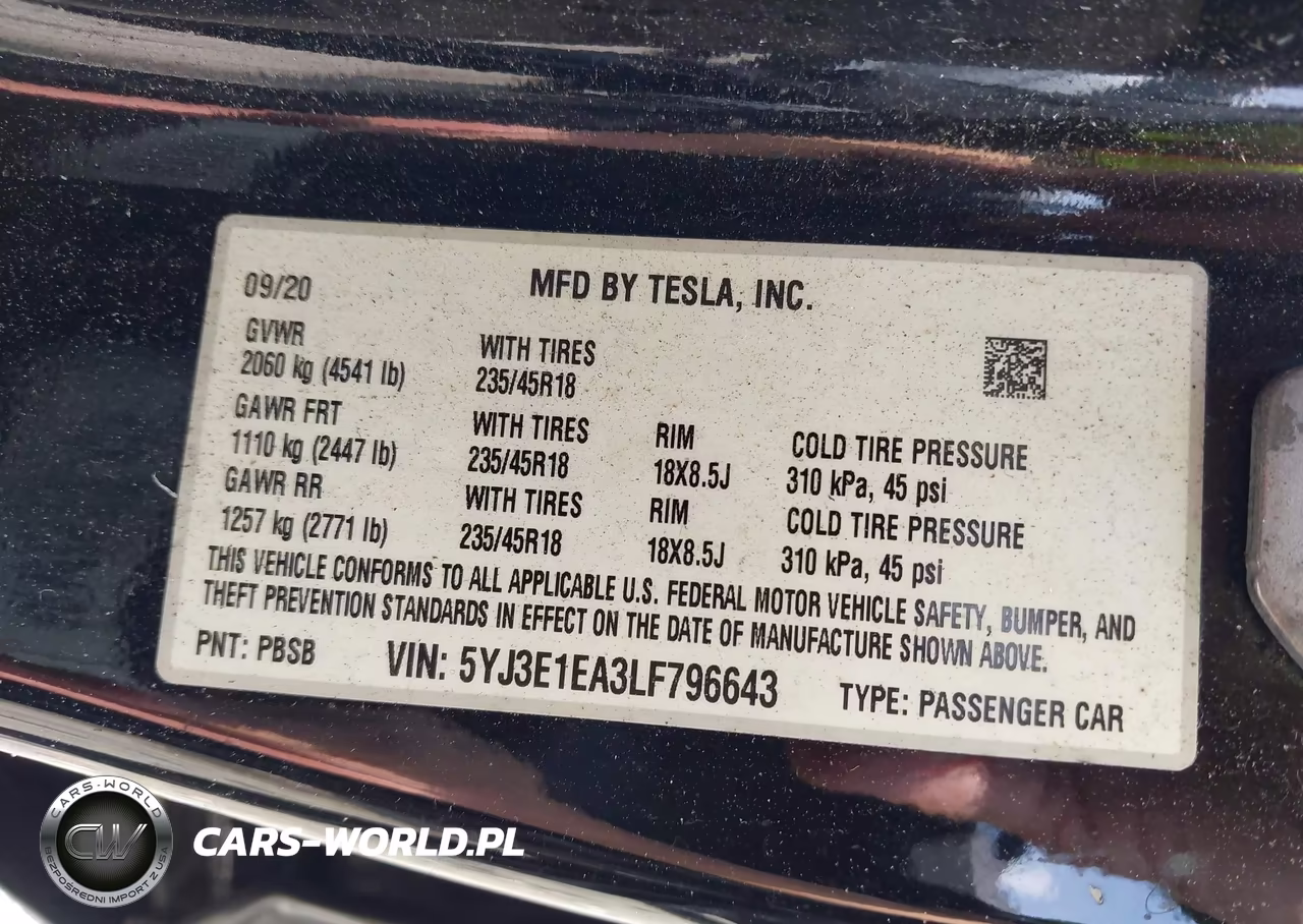 2020 Tesla Model 3 Standard Range Plus Rear-Wheel Drive-Standard Range Rear-Wheel Drive VIN:5YJ3E1EA3LF796643 - 9