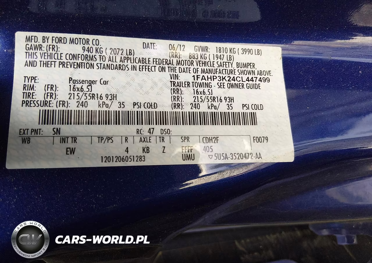 2012 Ford Focus Se VIN:1FAHP3K24CL447499 - 9