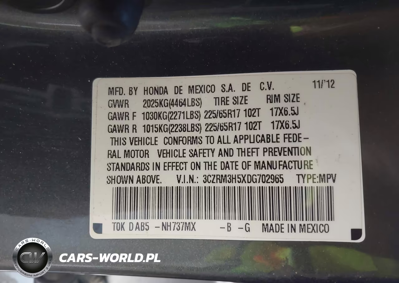 2013 Honda Cr-V Ex VIN:3CZRM3H5XDG702965 - 9