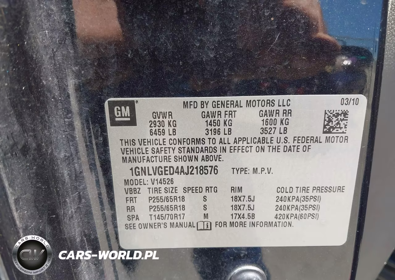 2010 Chevrolet Traverse Lt VIN:1GNLVGED4AJ218576 - 9