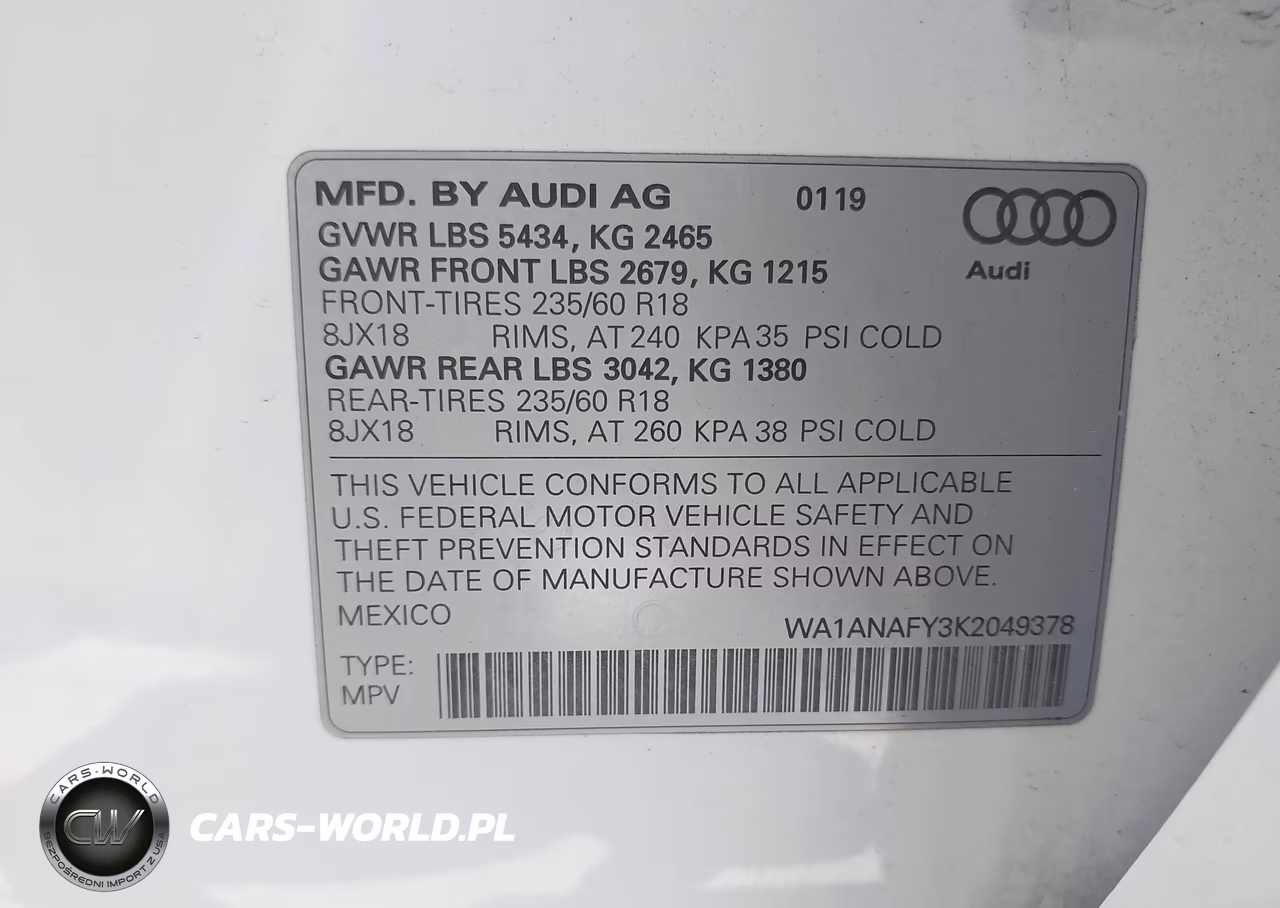 2019 Audi Q5 45 Premium VIN:WA1ANAFY3K2049378 - 9