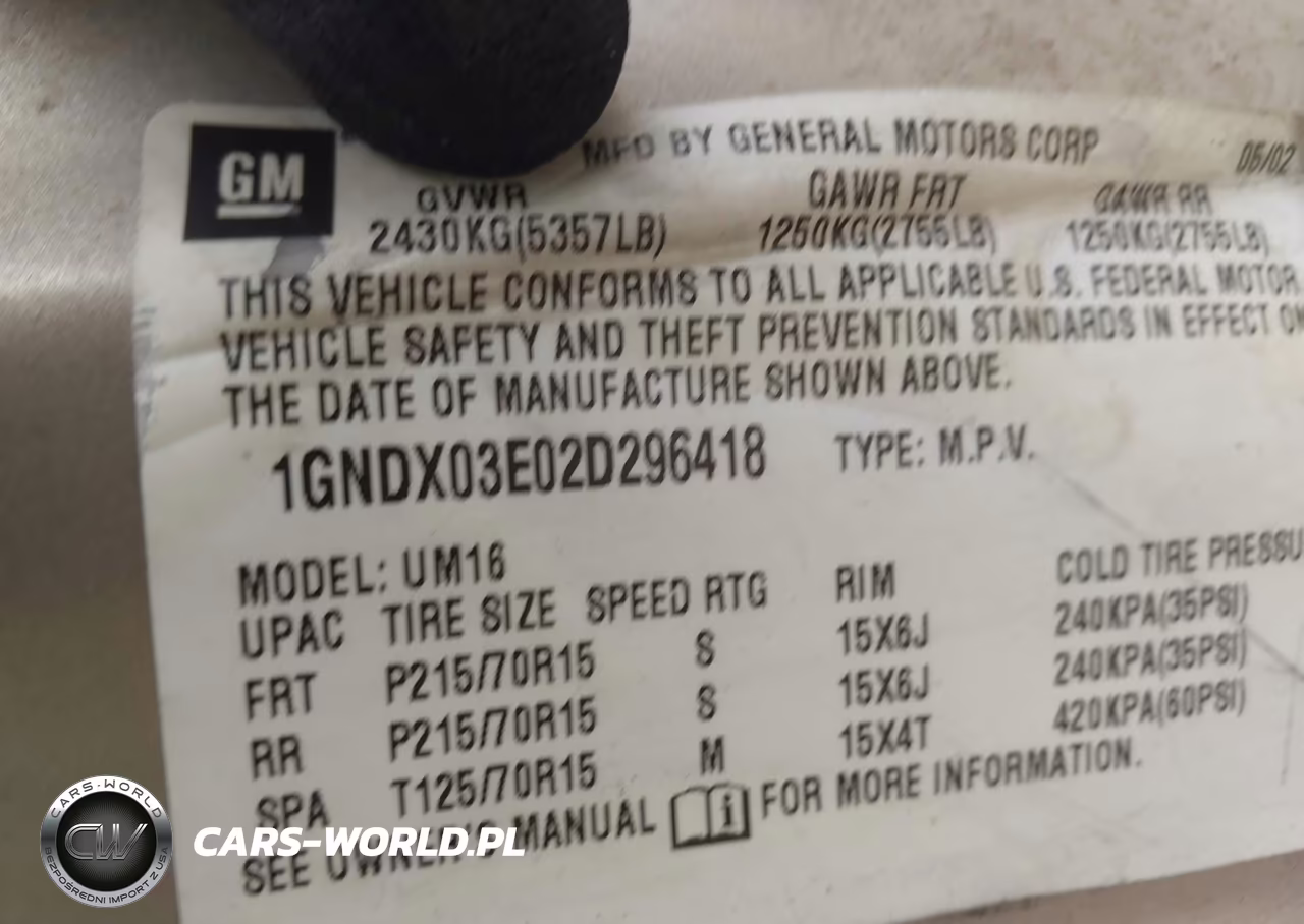 2002 Chevrolet Venture Ls 1Sc Pkg VIN:1GNDX03E02D296418 - 9