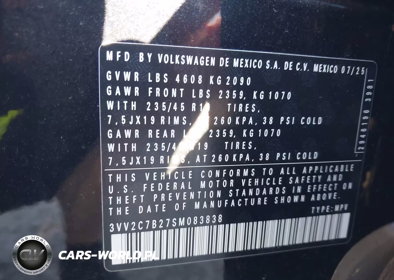 2025 Volkswagen Taos 1.5T Se Black VIN:3VV2C7B27SM083838 - 9