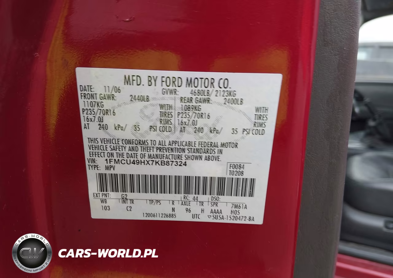 2007 Ford Escape Hybrid VIN:1FMCU49HX7KB87324 - 9
