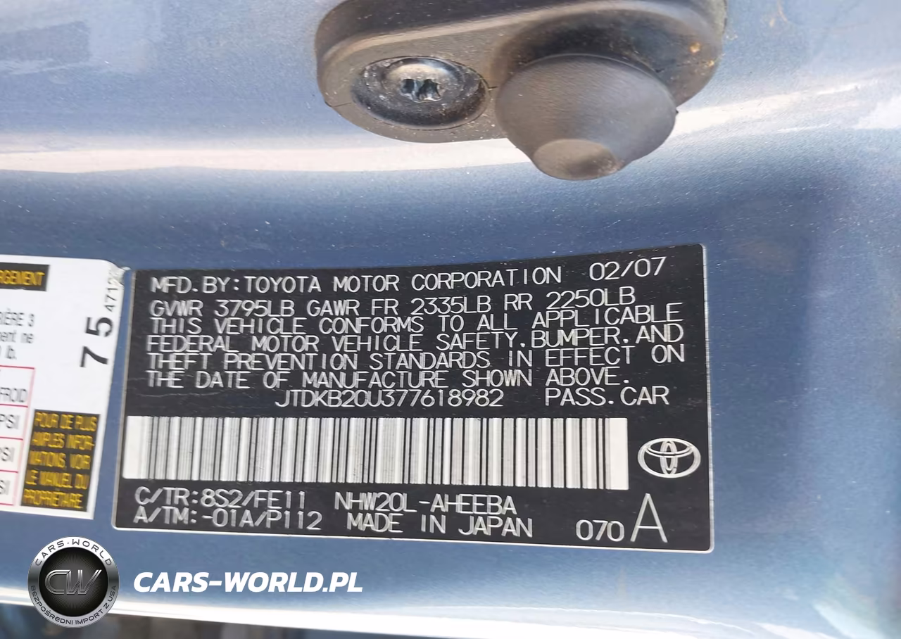 2007 Toyota Prius VIN:JTDKB20U377618982 - 9