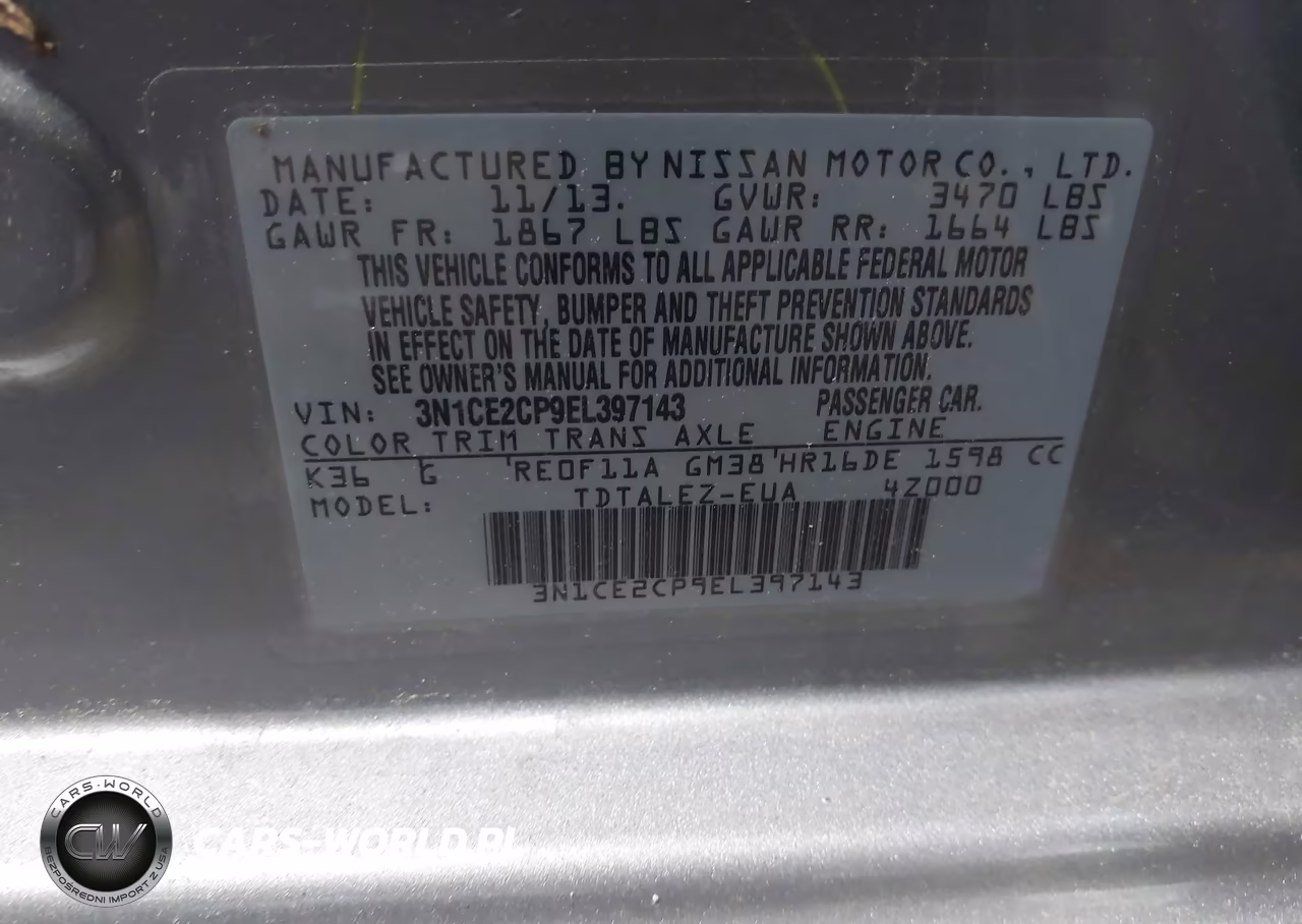 2014 Nissan Versa Note Sv VIN:3N1CE2CP9EL397143 - 9