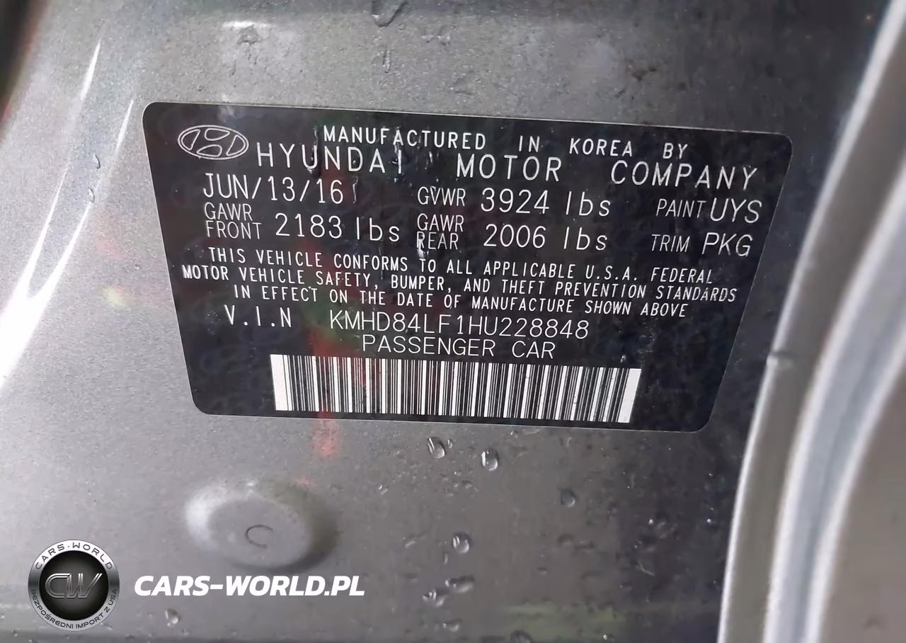 2017 Hyundai Elantra Se VIN:KMHD84LF1HU228848 - 9