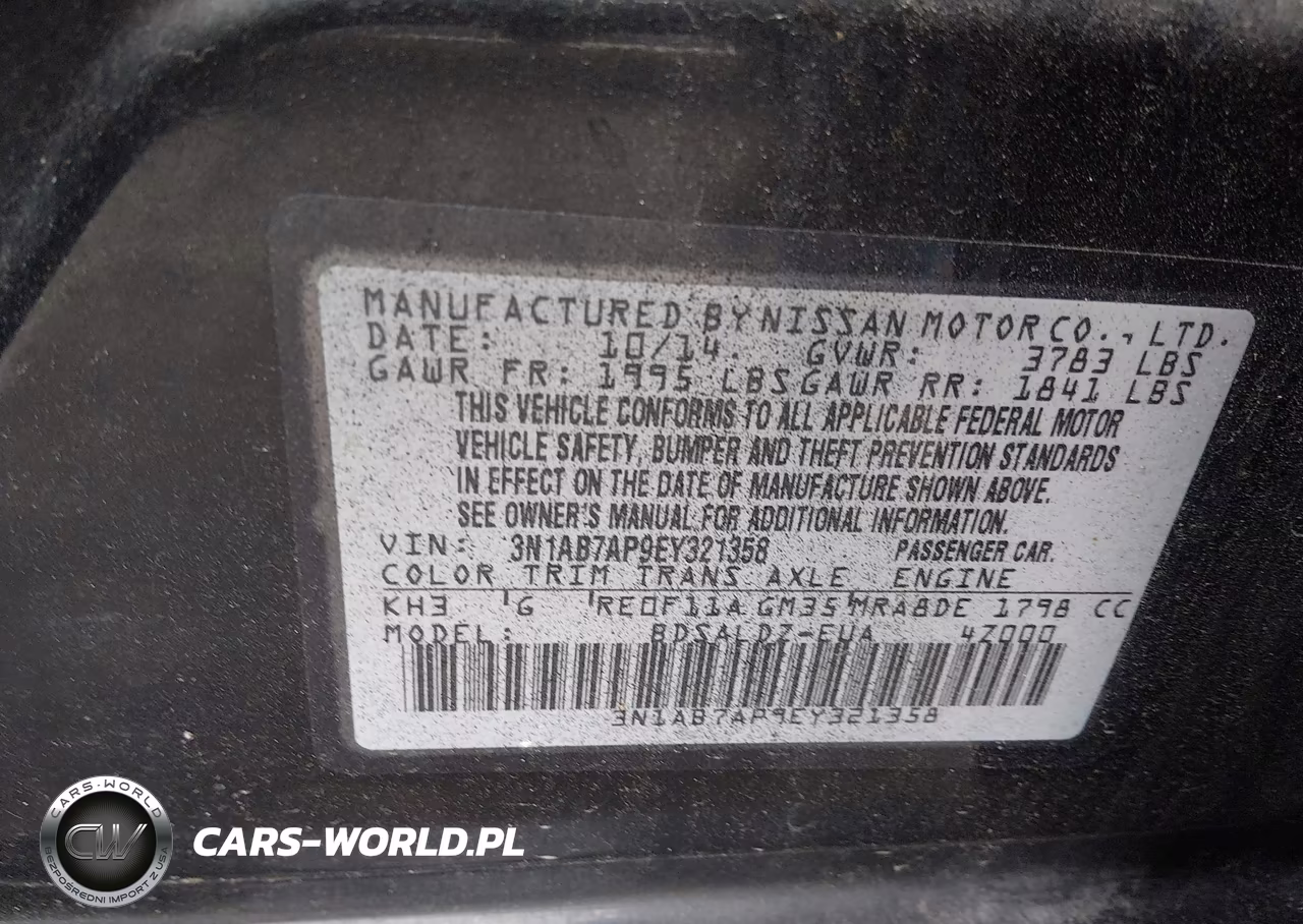 2014 Nissan Sentra Sv VIN:3N1AB7AP9EY321358 - 9