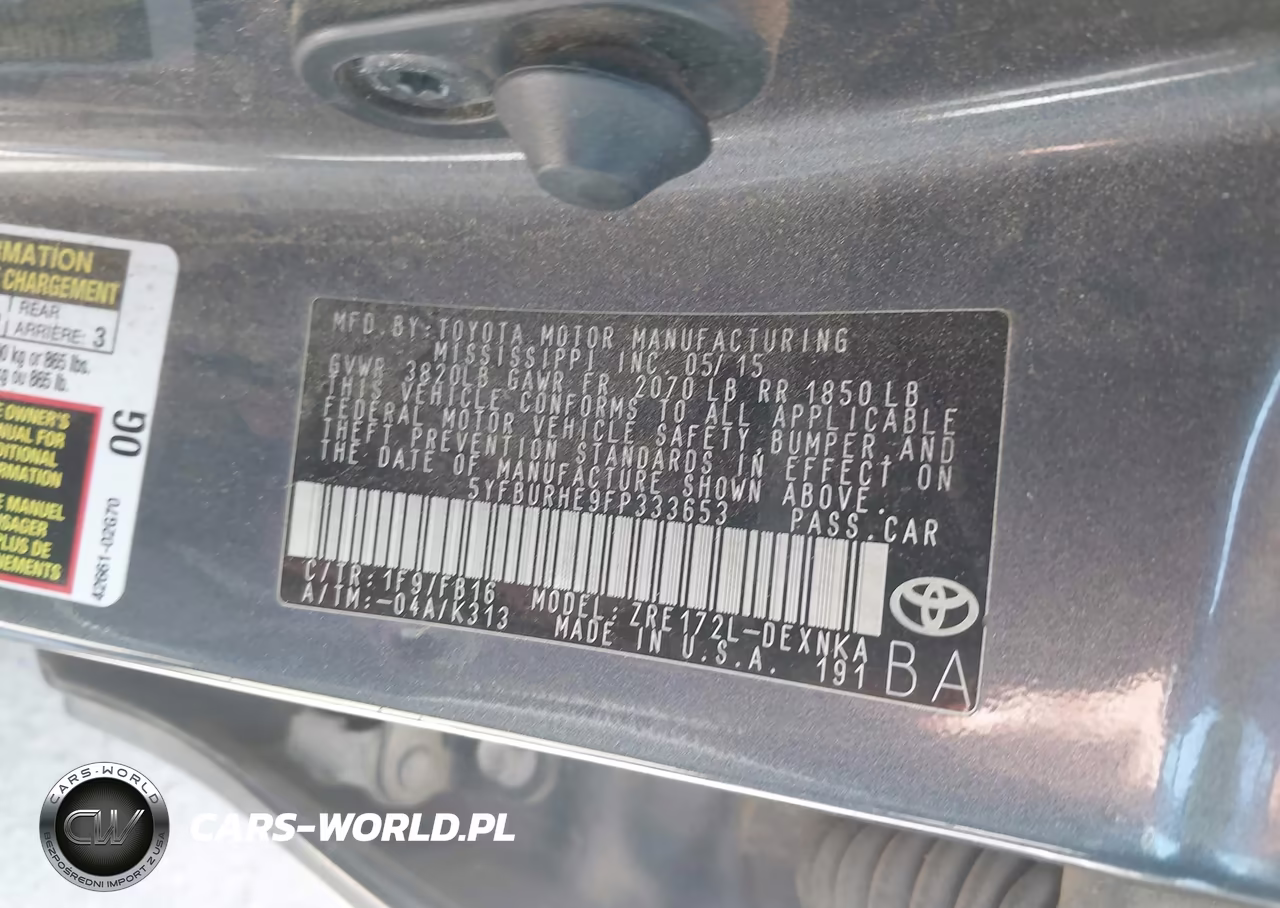 2015 Toyota Corolla Le VIN:5YFBURHE9FP333653 - 9