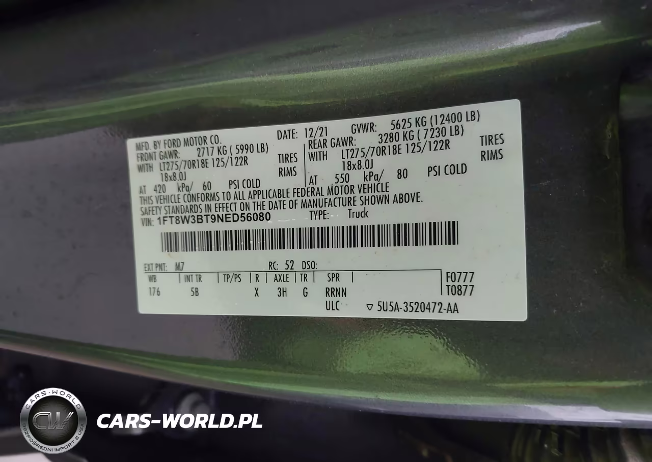 2022 Ford F-350 Lariat VIN:1FT8W3BT9NED56080 - 8