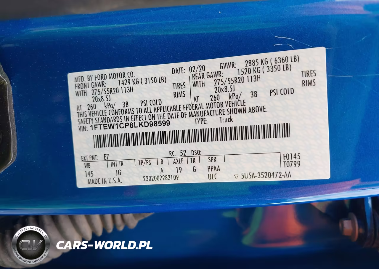 2020 Ford F-150 Xl VIN:1FTEW1CP8LKD98599 - 9