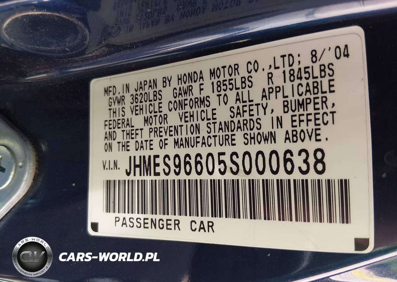 2005 Honda Civic Hybrid VIN:JHMES96605S000638 - 9