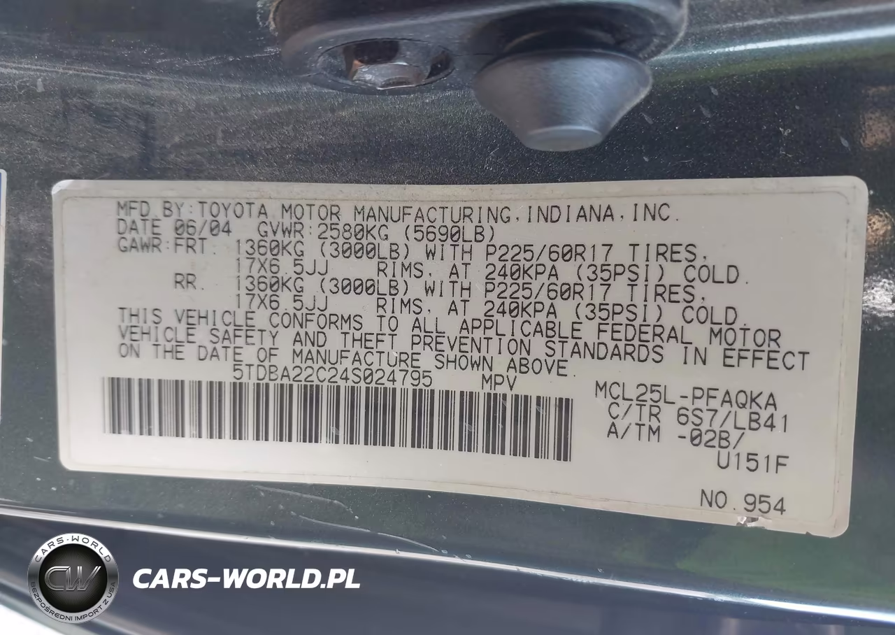 2004 Toyota Sienna Xle VIN:5TDBA22C24S024795 - 9