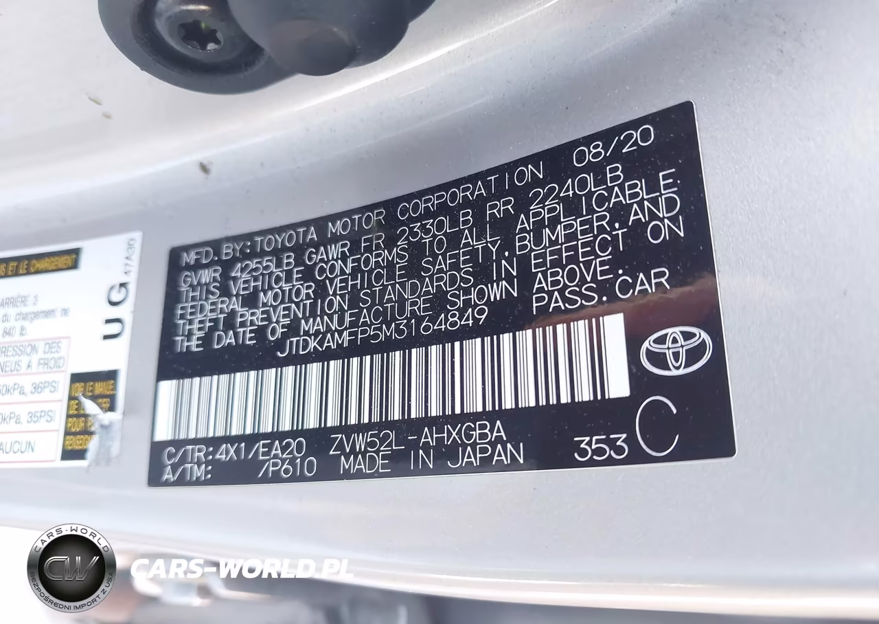 2021 Toyota Prius Prime Xle VIN:JTDKAMFP5M3164849 - 9