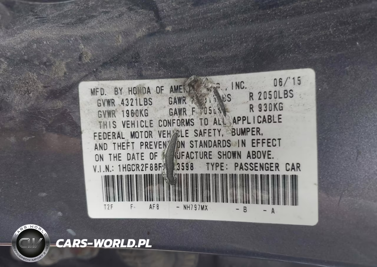 2015 Honda Accord Ex-L VIN:1HGCR2F88FA213598 - 17