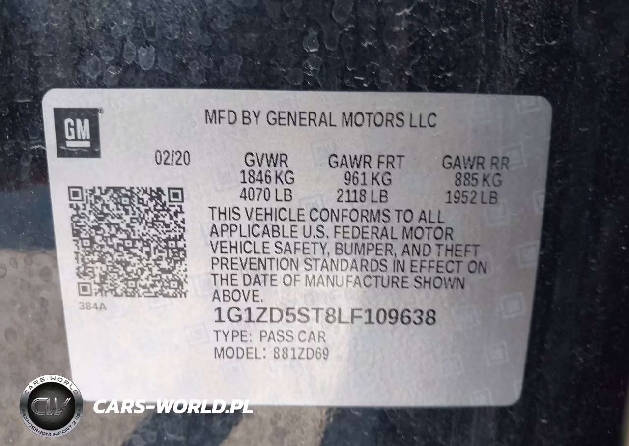 2020 Chevrolet Malibu Fwd Lt VIN:1G1ZD5ST8LF109638 - 8