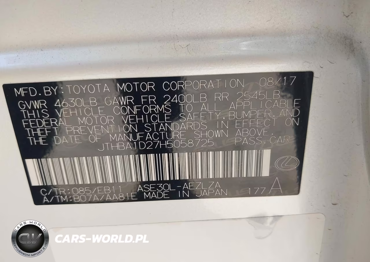 2017 Lexus Is 200T VIN:JTHBA1D27H5058725 - 9