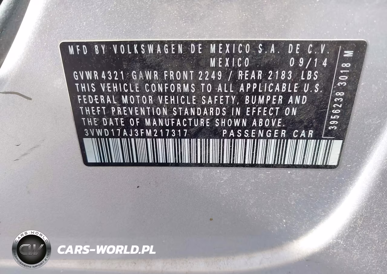 2015 Volkswagen Jetta 1.8T Se VIN:3VWD17AJ3FM217317 - 9