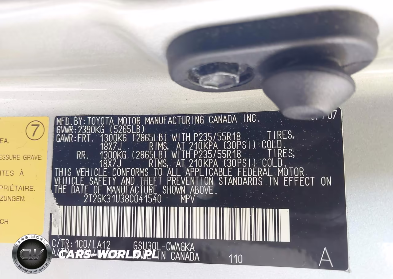 2008 Lexus Rx 350 VIN:2T2GK31U38C041540 - 9