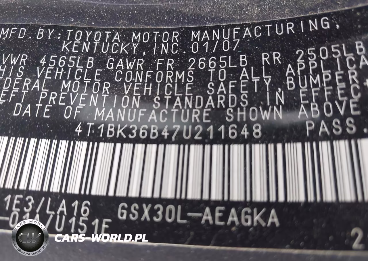 2007 Toyota Avalon Xls VIN:4T1BK36B47U211648 - 9