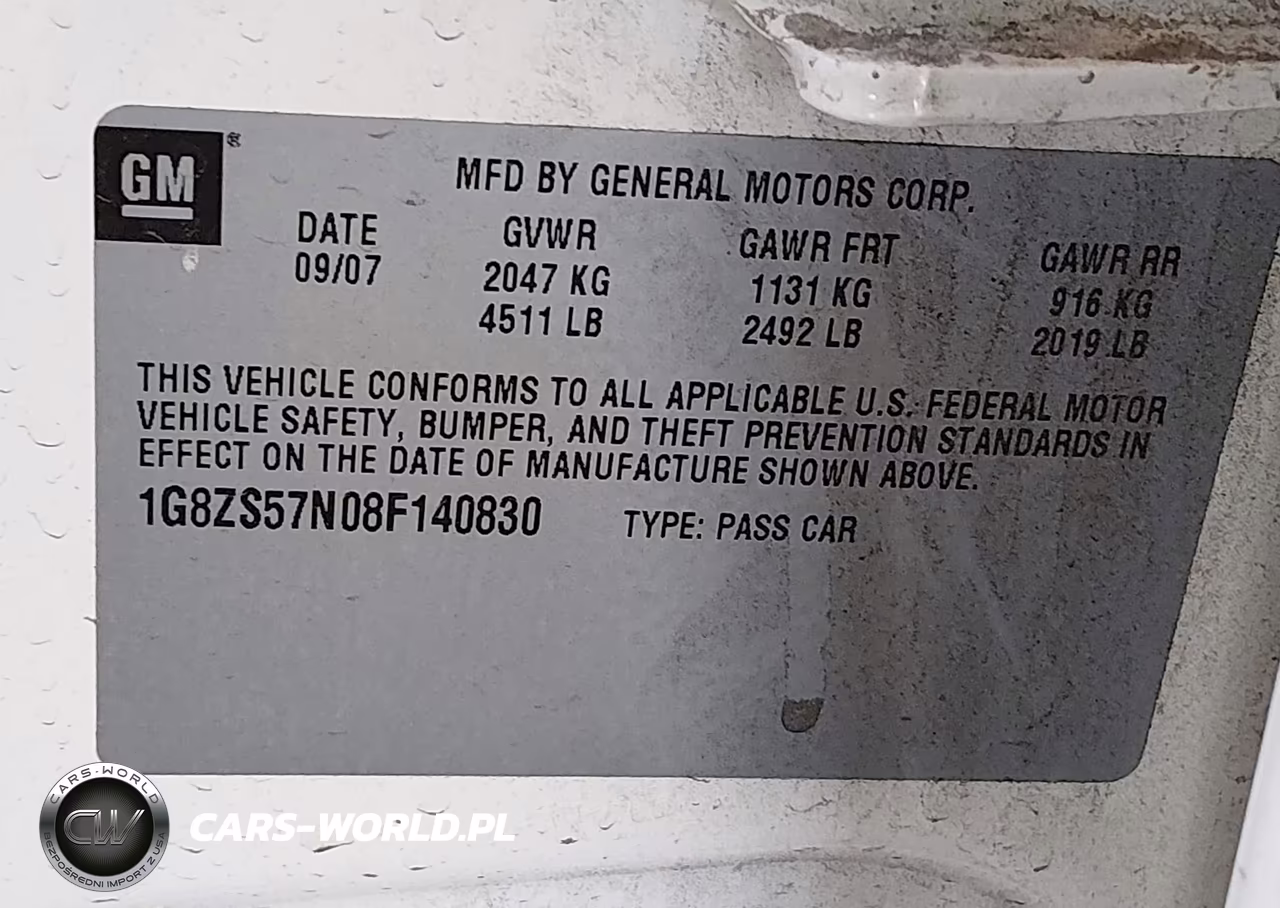 2008 Saturn Aura Xe VIN:1G8ZS57N08F140830 - 9