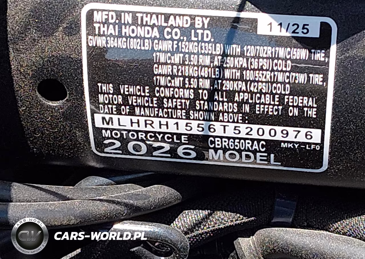 2026 Honda Cbr650 R VIN:MLHRH1556T5200976 - 10