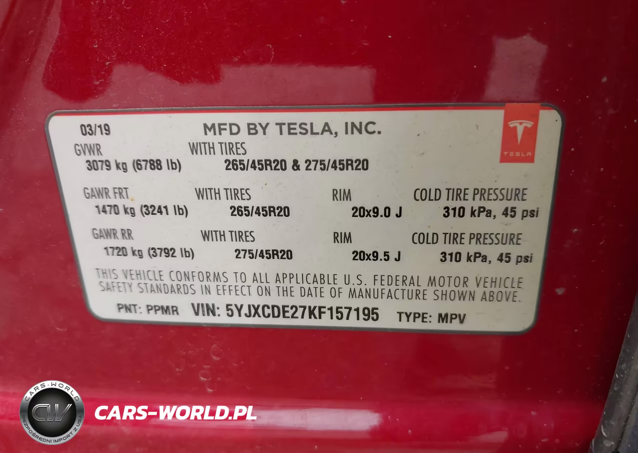 2019 Tesla Model X 100D-75D-Long Range-Standard Range VIN:5YJXCDE27KF157195 - 9