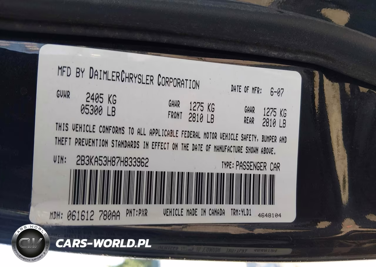 2007 Dodge Charger Rt VIN:2B3KA53H87H833962 - 9