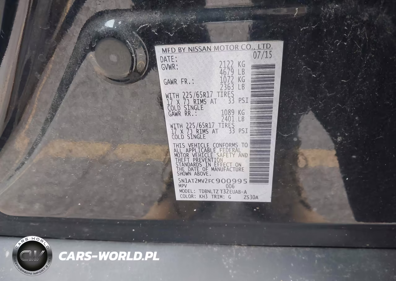 2015 Nissan Rogue Sv VIN:5N1AT2MV2FC900995 - 9
