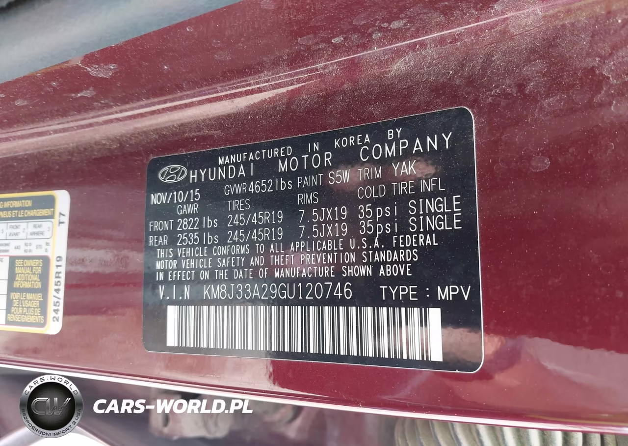 2016 Hyundai Tucson Limited VIN:KM8J33A29GU120746 - 9