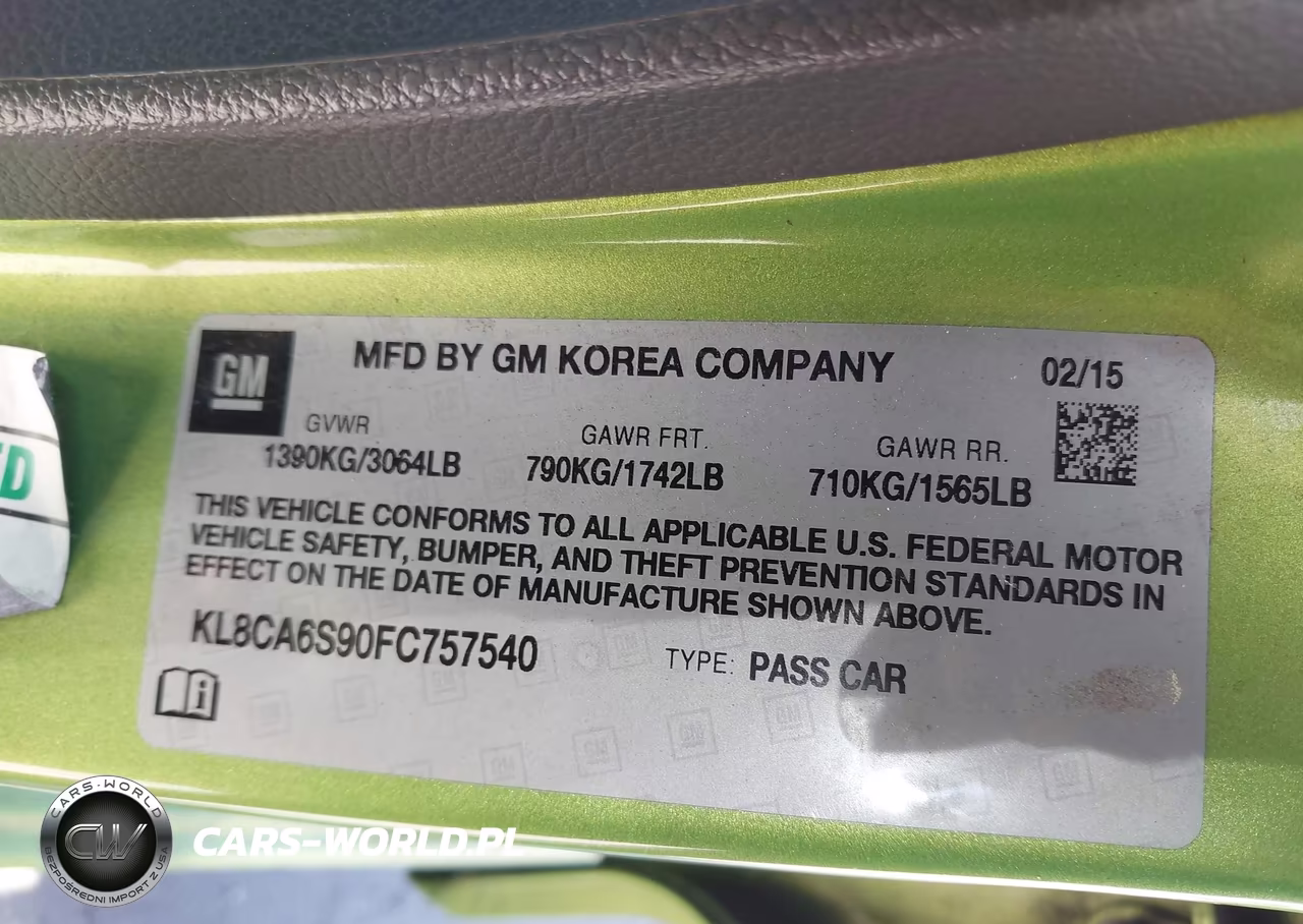 2015 Chevrolet Spark Ls Manual VIN:KL8CA6S90FC757540 - 9