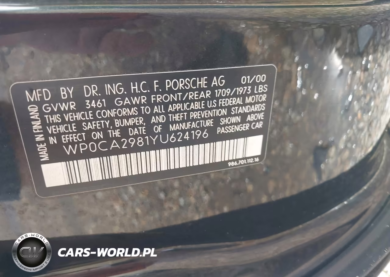 2000 Porsche Boxster VIN:WP0CA2981YU624196 - 9