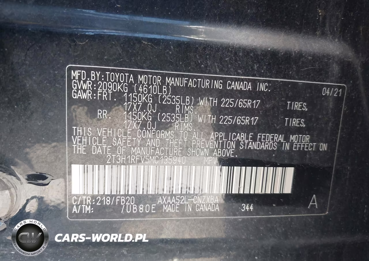 2021 Toyota Rav4 Le VIN:2T3H1RFV5MC135940 - 9